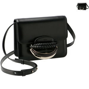 Chloe Kattie Medium Leather Crossbody Shoulder Bag Black